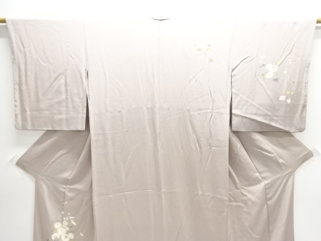  百貫達雄作　手描き友禅菊模様一ツ紋訪問着